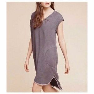 Anthropologie Cloth & Stone Grey Frayed Hem Tunic Dress